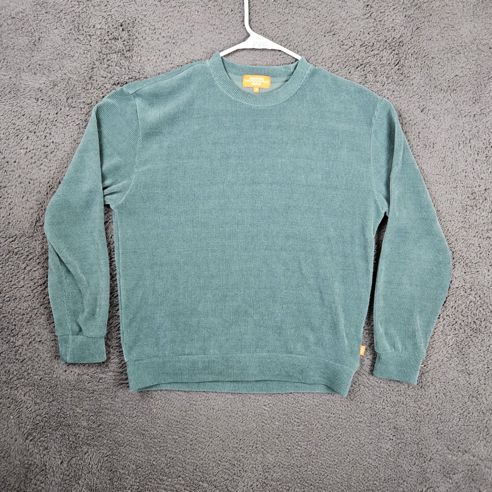 Negative Space Mens Medium Ribbed Pullover Sweater‎ Teal Green